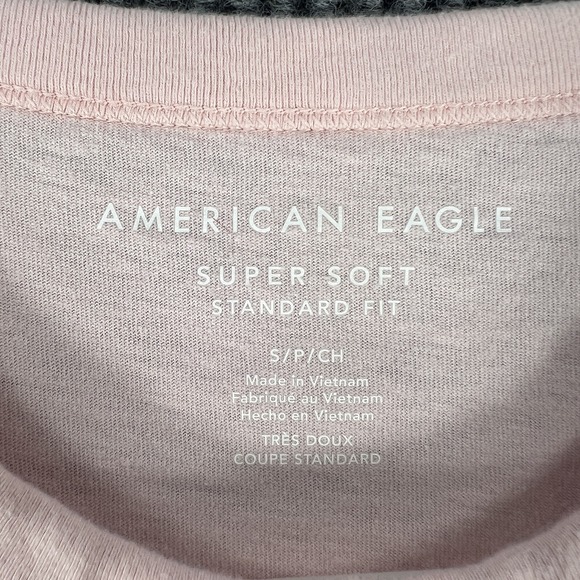 American Eagle Mens Shirt Small Pink Short Sleeve Super Soft Standard Fit - Picture 4 of 13